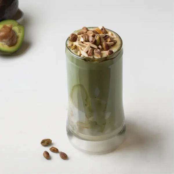 Avocado with Cream and Nuts and honey